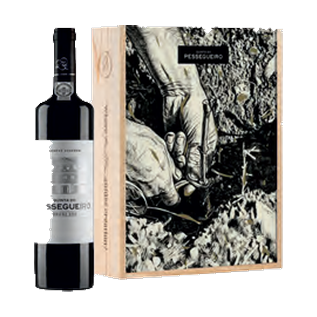 Quinta do Pessegueiro Grande Reserva Tinto c/ Cxa Madeira de 3 Gfs