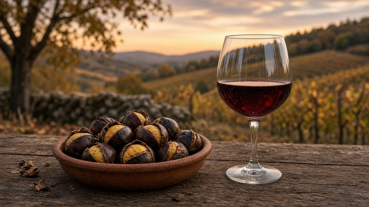 Castanhas assadas e vinho no São Martinho — capa do guia Vinogrande