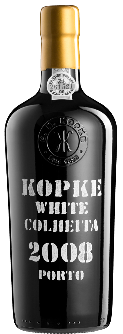 Garrafa de Kopke Colheita White 2008, vinho do Porto branco Colheita