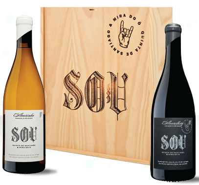 Quinta de Santiago Conjunto 3 gfs c/ Cxa (2 gfs Mira do Ó - SOU Branco + 1 gf Mira do Ó - SOU Tinto Ed. Especial 2020)