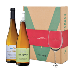 Conjunto Vinevinu 1 gf Almanua + 1 gf Gerações Alvarinho + 1 copo