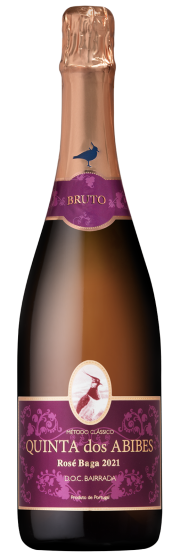 Botella de Espumante Quinta dos Abibes Rosé Baga Bruto 2022 — vino espumoso rosado