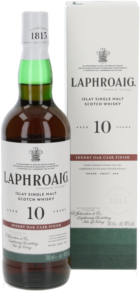 Bottle of Laphroaig 10 Anos Sherry Oak Finish