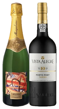 Pack Natal Brinde & Porto: Murganheira Cuvée Reserva Especial Bruto and Porto Vista Alegre 10 Anos, side by side