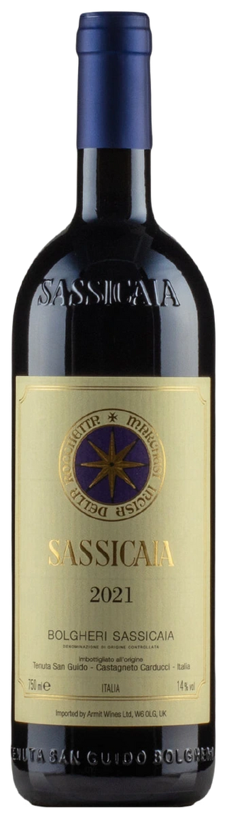 Bottle of Sassicaia 2021