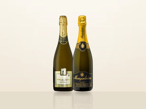 Pack Natal Borbulhas Portuguesas: Quinta das Bágeiras Espumante Bruto Branco and Murganheira Espumante Super Reserva Bruto 2021, side by side