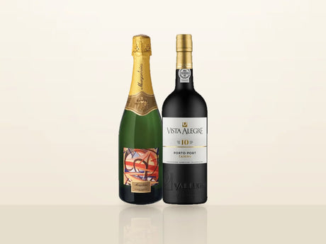 Pack Natal Brinde & Porto: Murganheira Cuvée Reserva Especial Bruto and Porto Vista Alegre 10 Anos, side by side